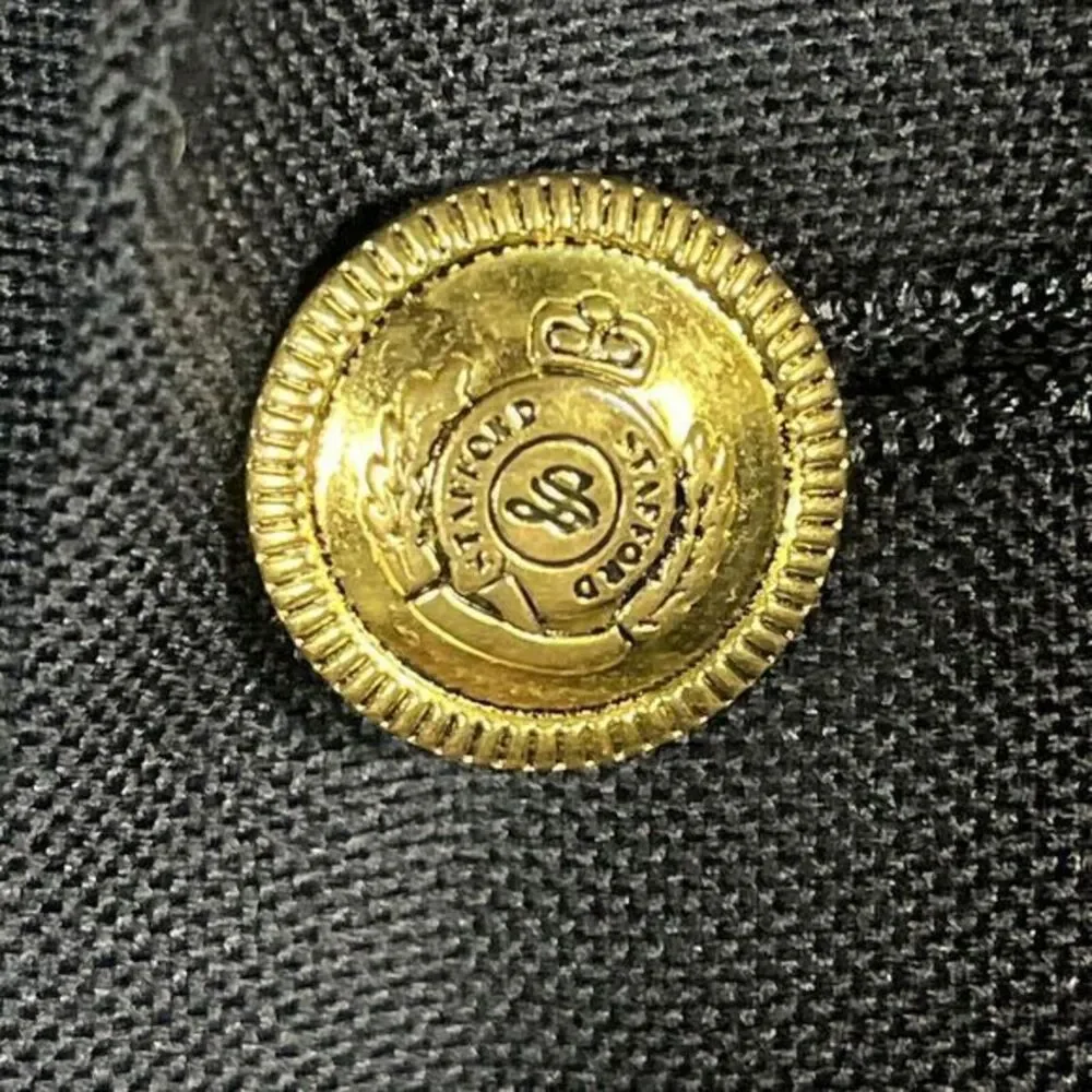 Vintage‎ EUC Stafford Navy Hopsack Blazer Sportcoat Gold Buttons Wool Blend 42 L